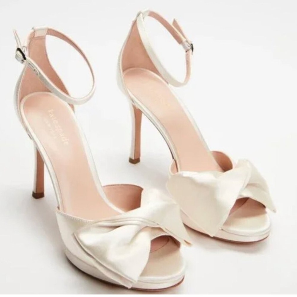 Kate spade bow heels new no box IVORY